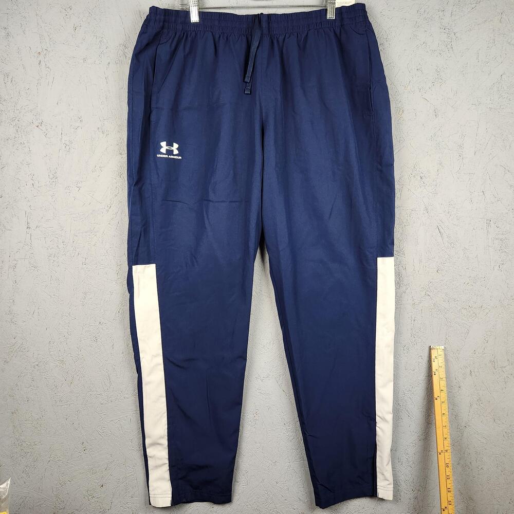 Under Armour Vital Woven Pants Mens 2XL Navy Blue Track Warm Up Athletic Loose